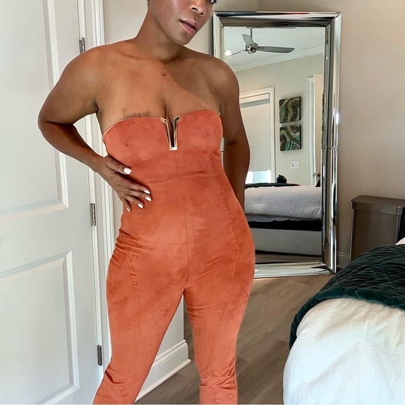 JLUXLABEL Orange Strapless Jumpsuit - Picture 6 of 6